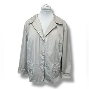 Apostrophe Plus Size Women’s Khaki Trench Coat with Notched Lapel Turned Cuff